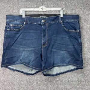 BloomChic Denim Shorts Womens 24 Plus Size Blue Stretch Elastic Waist Pockets